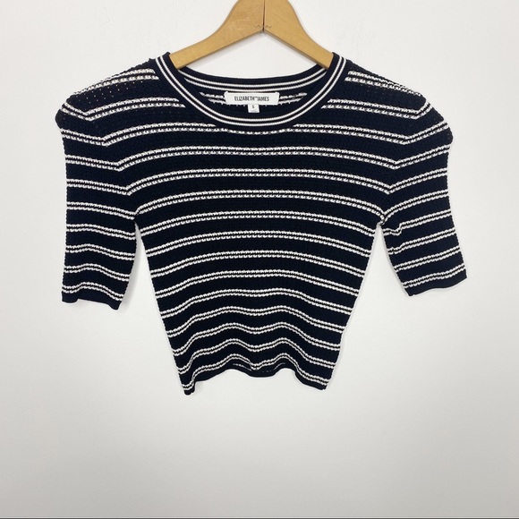Elizabeth and James black white striped crop top knit
Size small - Picture 2 of 4